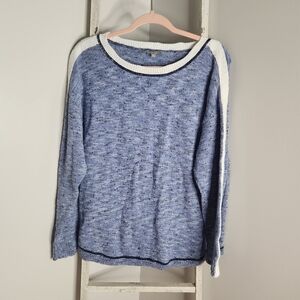 Talbots Sweater womens XL space dyed slub knit ribknit trim pullover